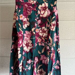 Floral Green and Pink Women's Skirt